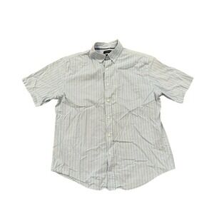 Croft & Barrow Short‎ Sleeve Button Down Shirt Large Casual Collared Striped Top